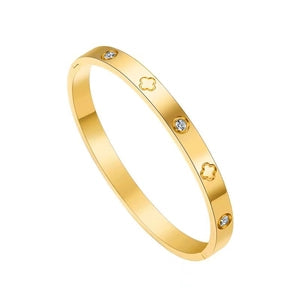 Clover Rhinestone Bangle