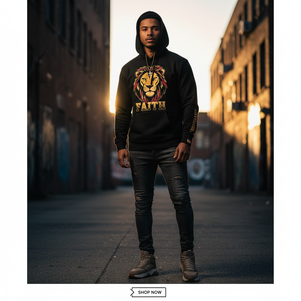 Bold Lion Hoodie Ad Creative
