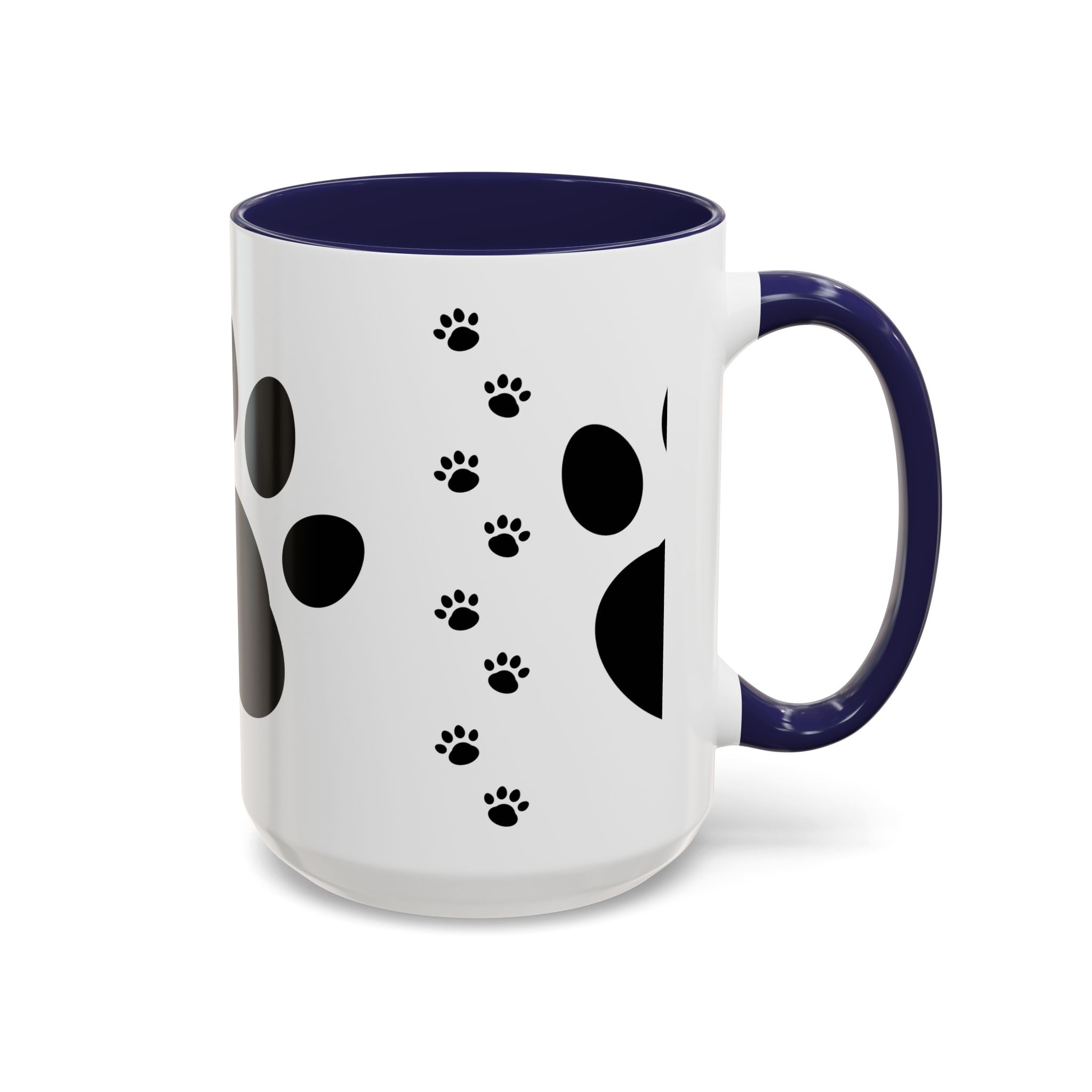 Paw Print Coffee Mug – Black Accent Ceramic Mug for Pet Lovers (11/15oz)