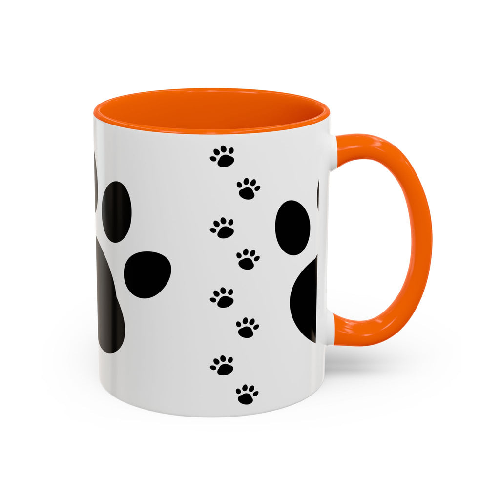 Paw Print Coffee Mug – Black Accent Ceramic Mug for Pet Lovers (11/15oz)