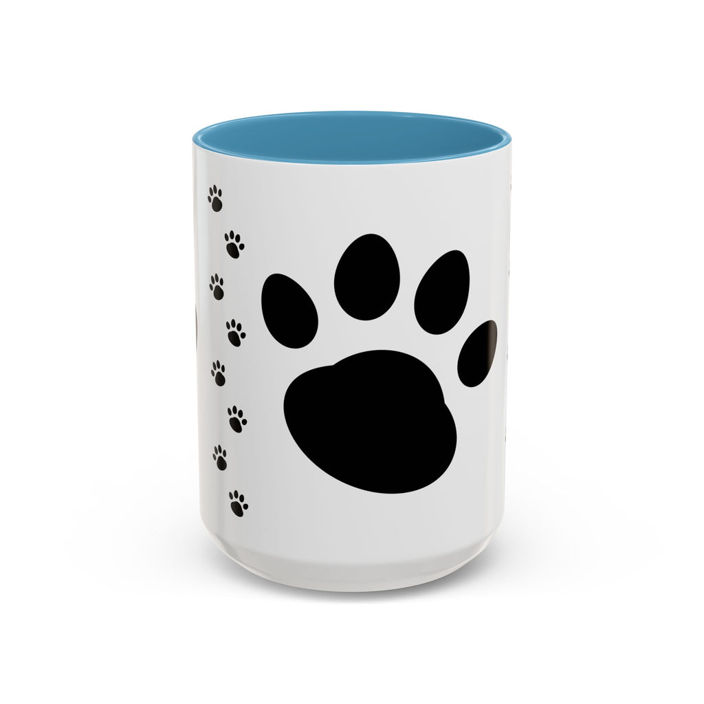 Paw Print Coffee Mug – Black Accent Ceramic Mug for Pet Lovers (11/15oz)