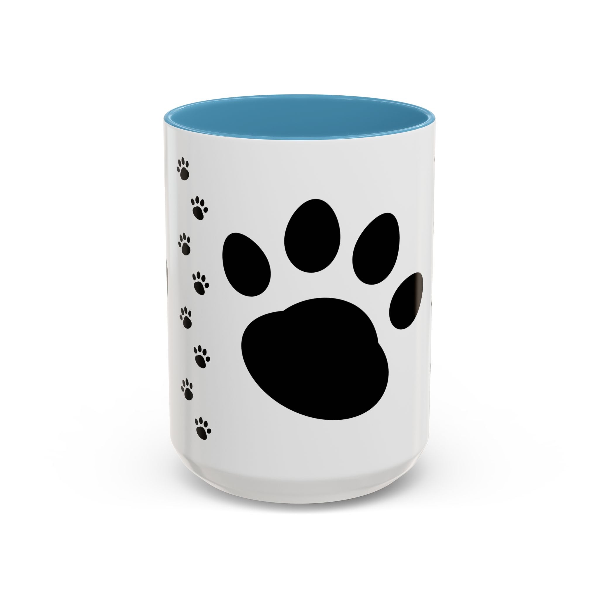 Paw Print Coffee Mug – Black Accent Ceramic Mug for Pet Lovers (11/15oz)