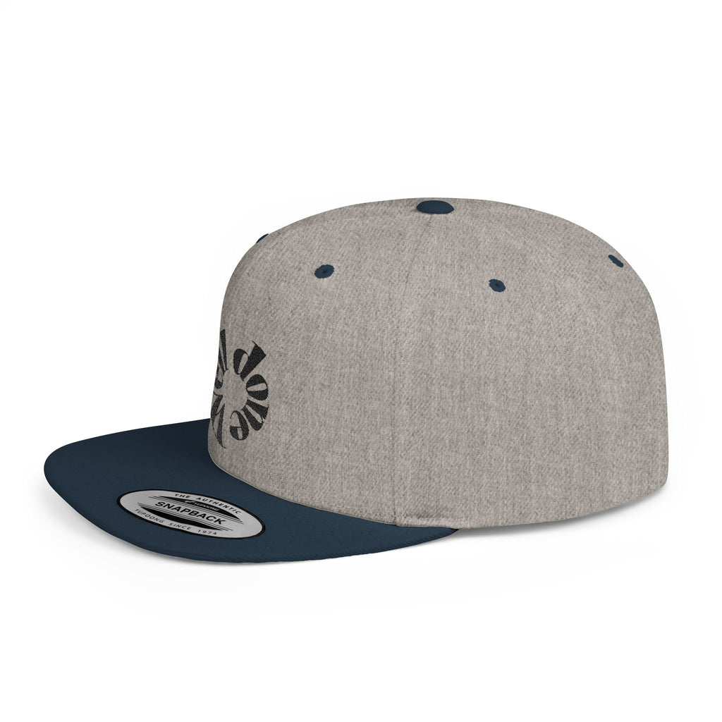Spiral Sunburst Snapback Hat | Retro Flat Bill Cap