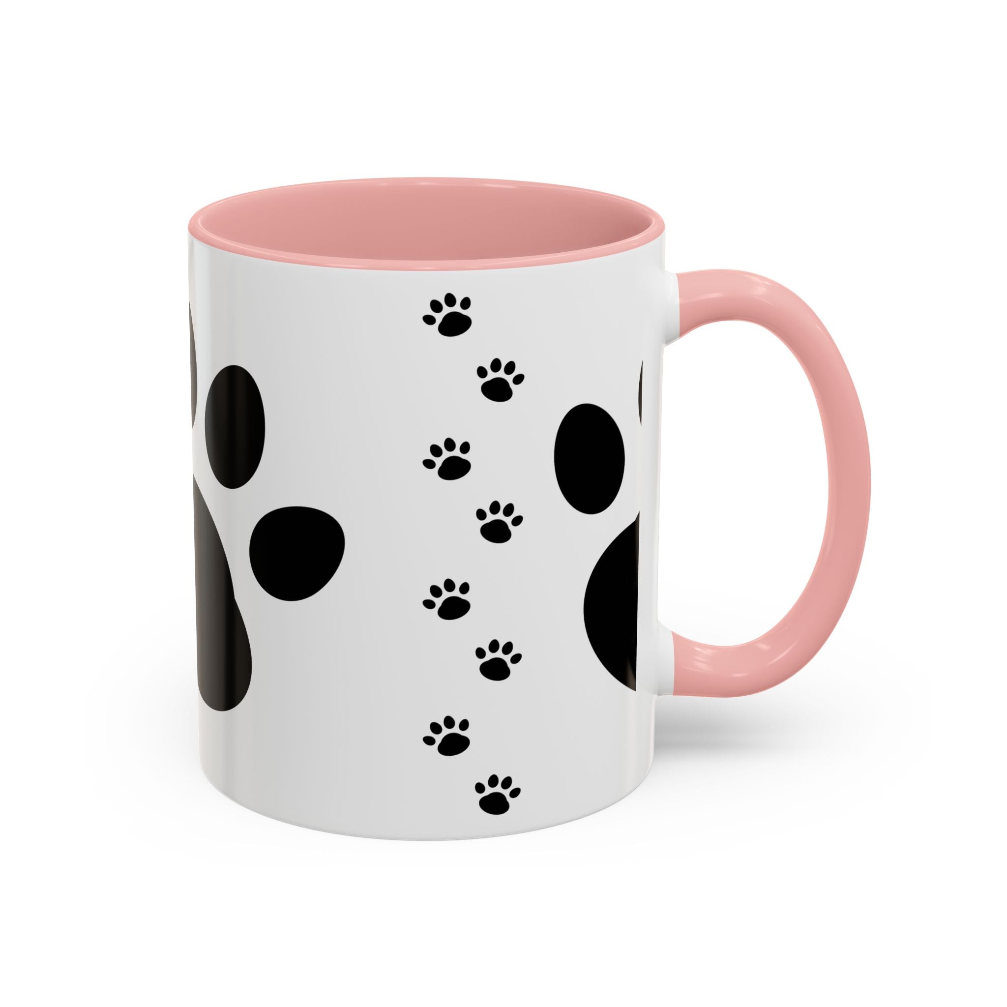Paw Print Coffee Mug – Black Accent Ceramic Mug for Pet Lovers (11/15oz)