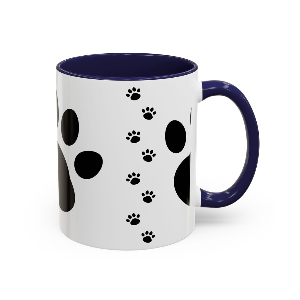 Paw Print Coffee Mug – Black Accent Ceramic Mug for Pet Lovers (11/15oz)
