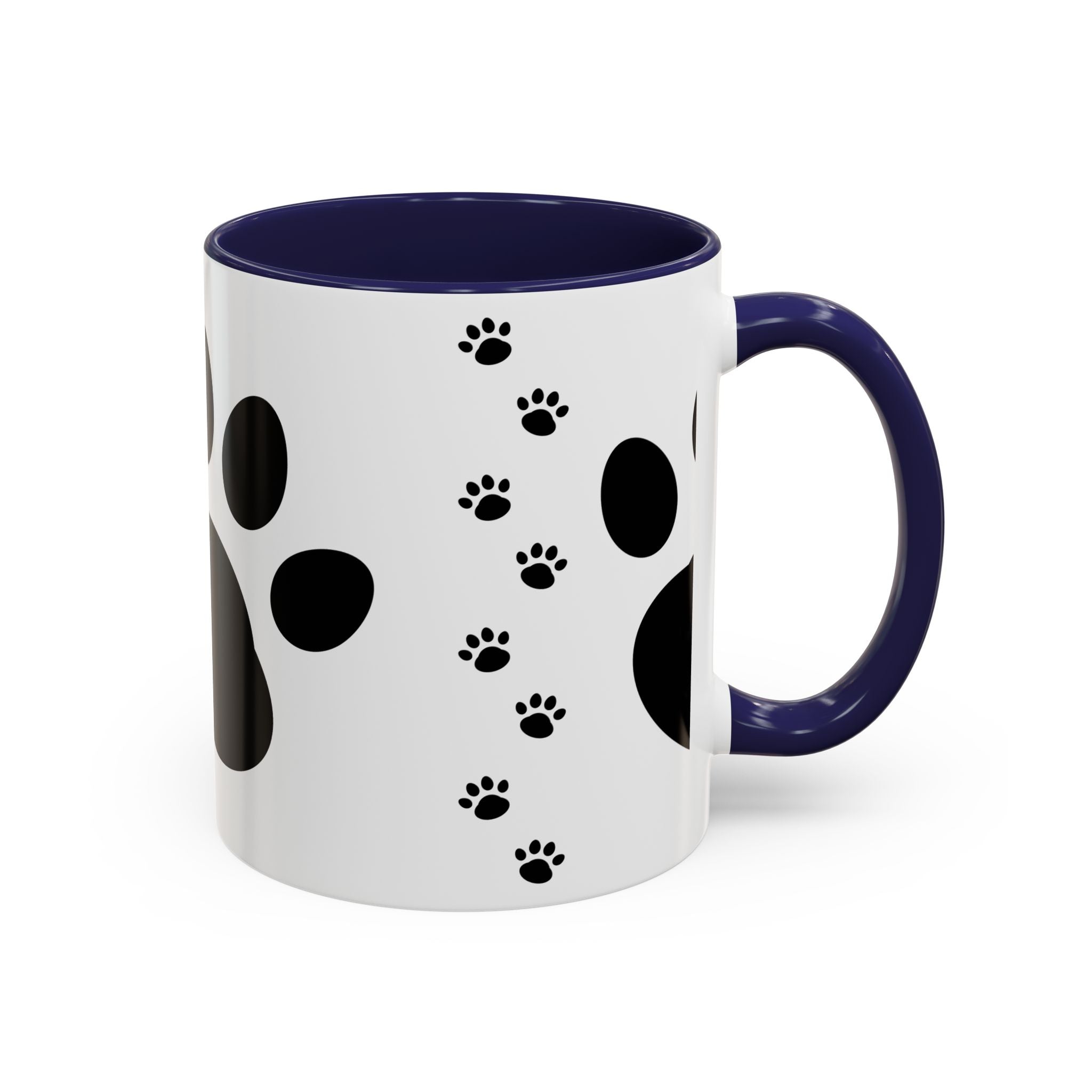 Paw Print Coffee Mug – Black Accent Ceramic Mug for Pet Lovers (11/15oz)
