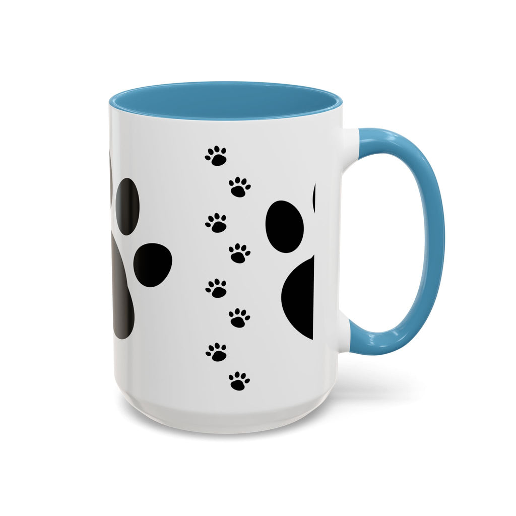 Paw Print Coffee Mug – Black Accent Ceramic Mug for Pet Lovers (11/15oz)