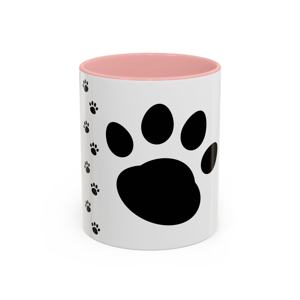 Paw Print Coffee Mug – Black Accent Ceramic Mug for Pet Lovers (11/15oz)