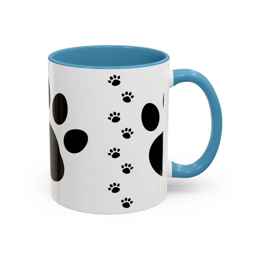 Paw Print Coffee Mug – Black Accent Ceramic Mug for Pet Lovers (11/15oz)