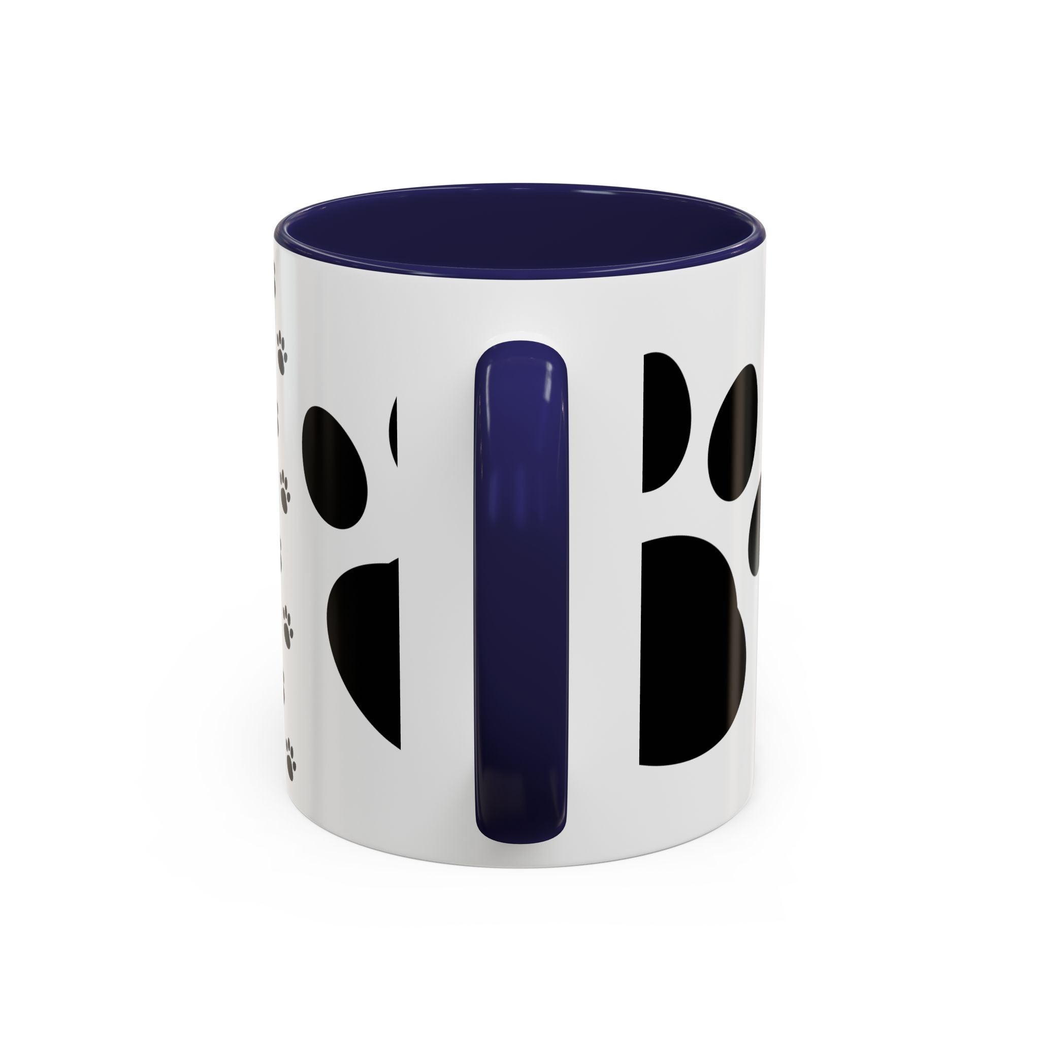 Paw Print Coffee Mug – Black Accent Ceramic Mug for Pet Lovers (11/15oz)