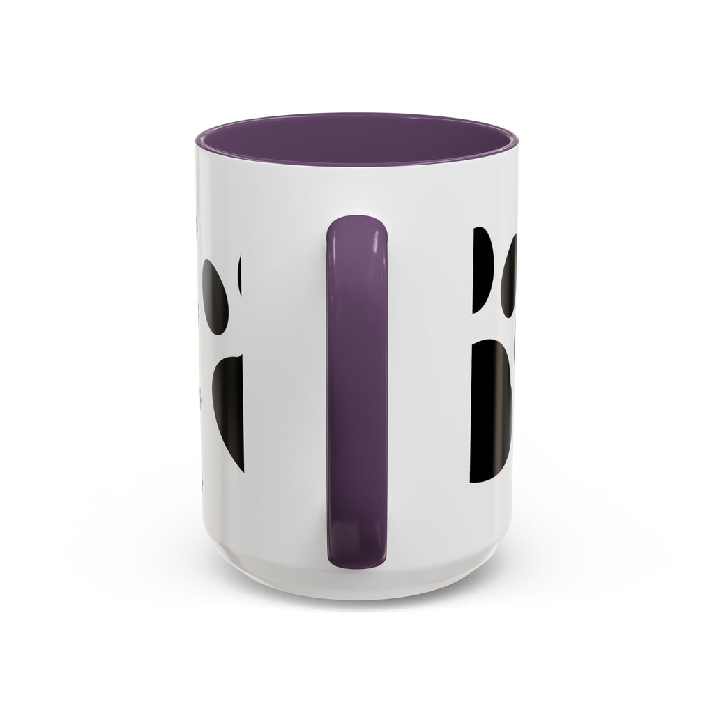 Paw Print Coffee Mug – Black Accent Ceramic Mug for Pet Lovers (11/15oz)