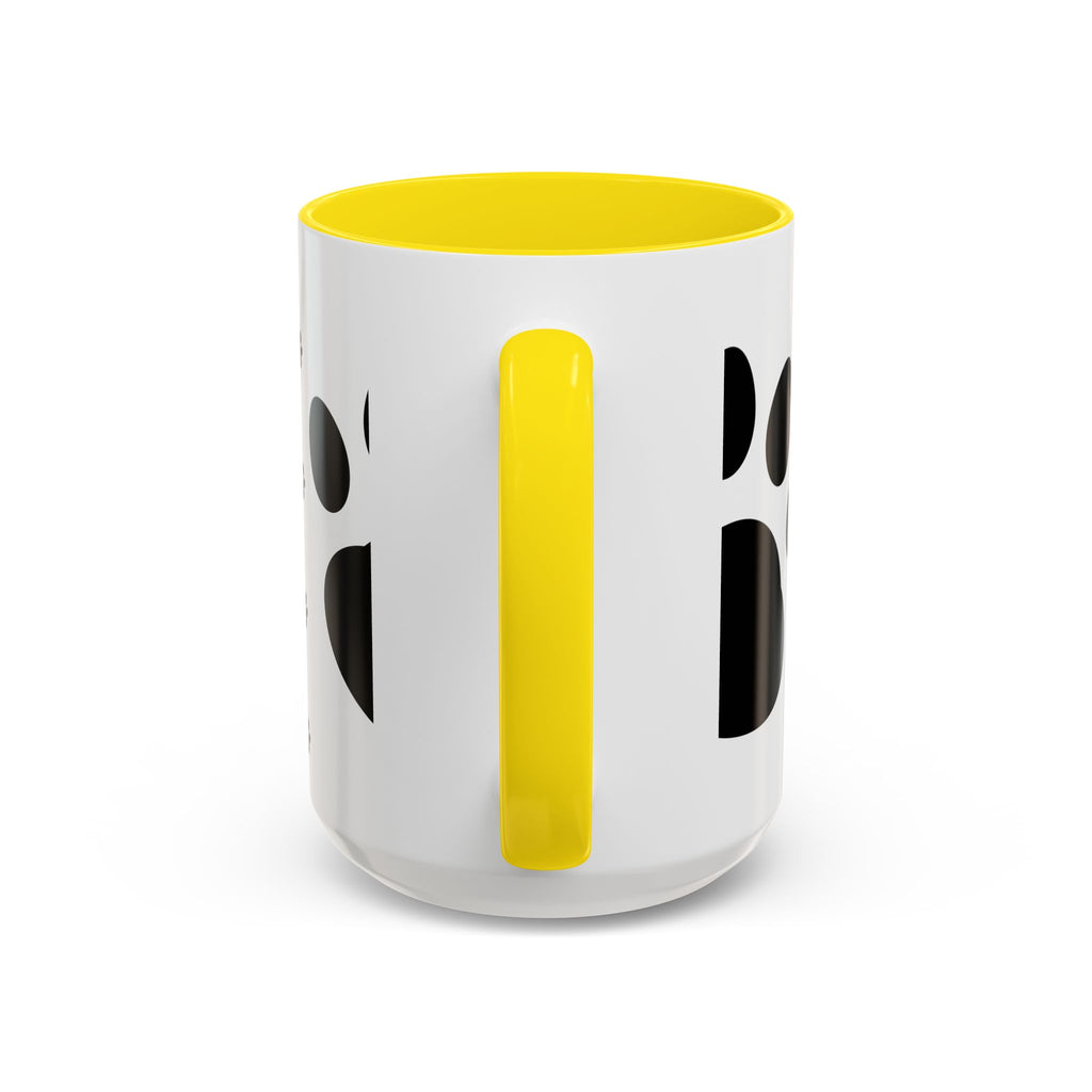 Paw Print Coffee Mug – Black Accent Ceramic Mug for Pet Lovers (11/15oz)
