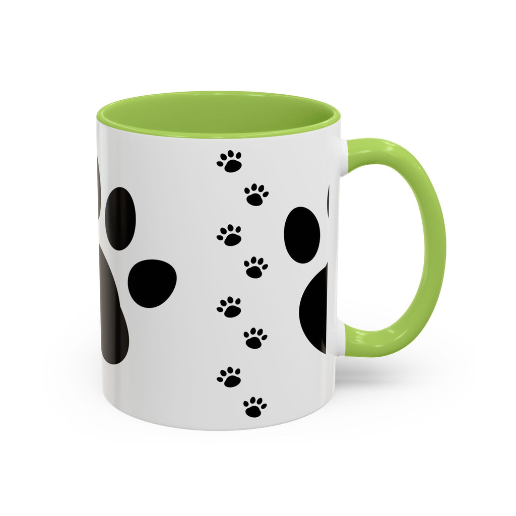 Paw Print Coffee Mug – Black Accent Ceramic Mug for Pet Lovers (11/15oz)