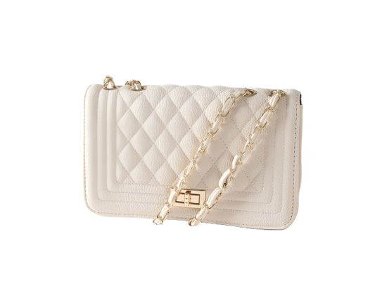 Beautiful PU LEATHER QUILTED FASHION BAG for women accessories women's Bella Chic IVIV/IVORY Os 