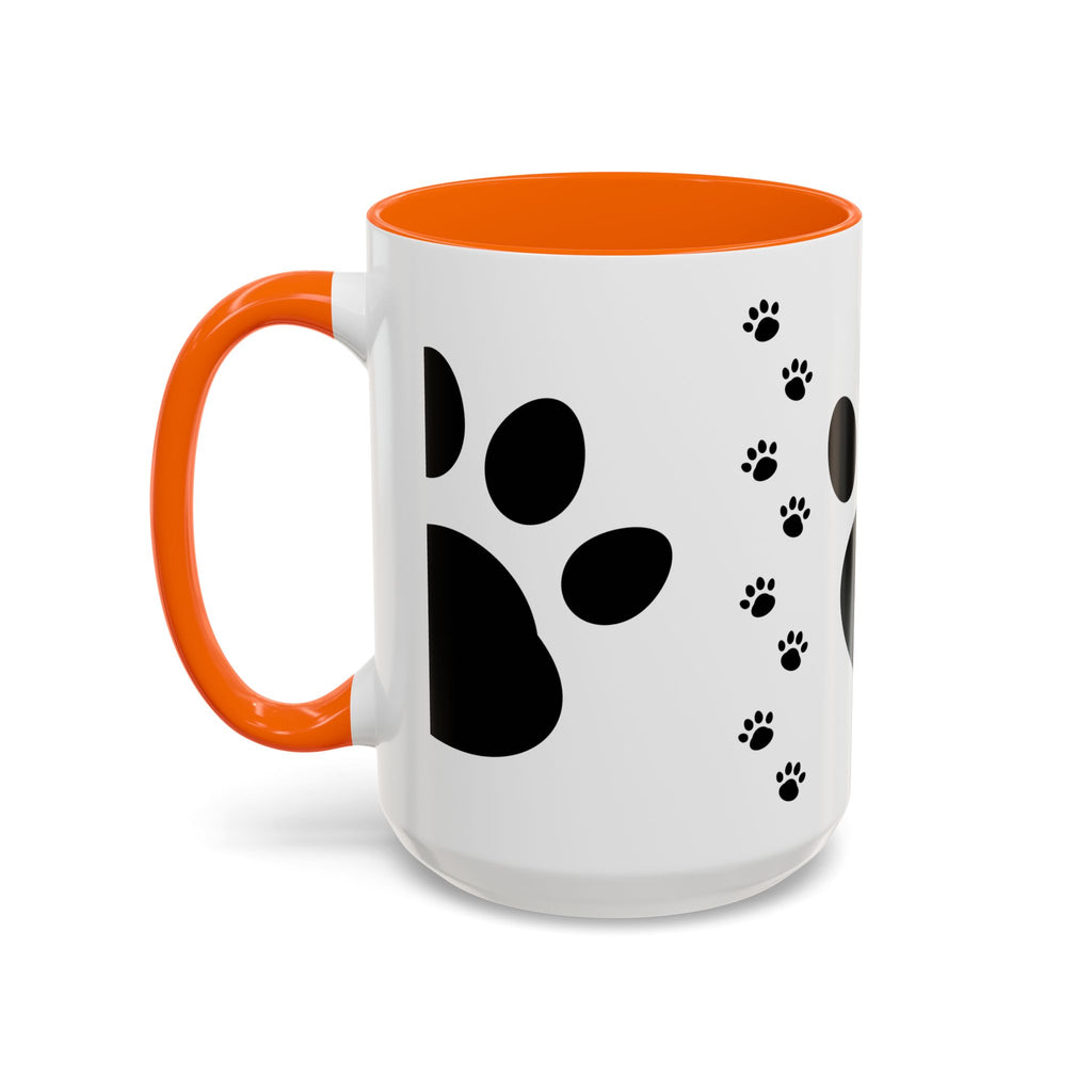 Paw Print Coffee Mug – Black Accent Ceramic Mug for Pet Lovers (11/15oz)
