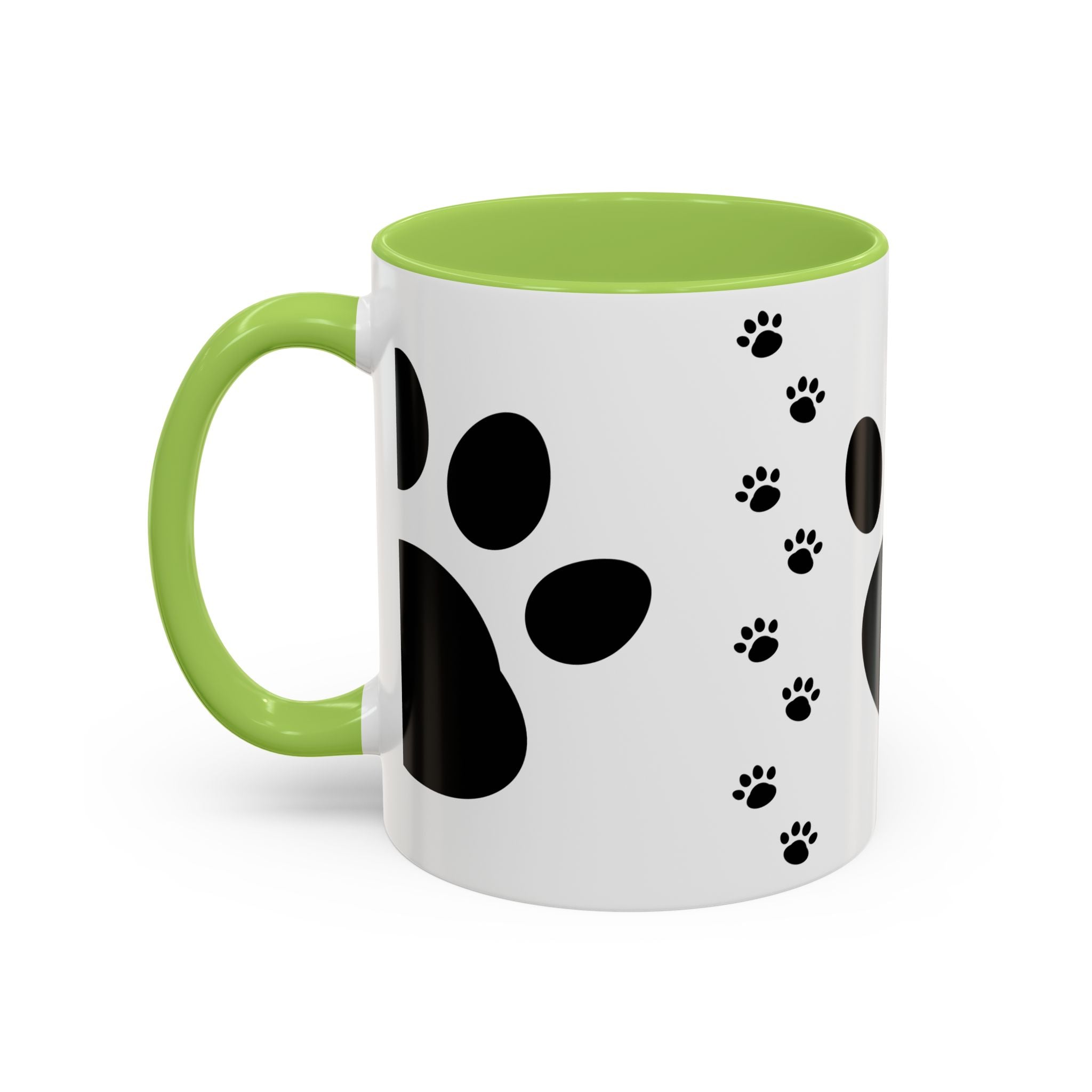 Paw Print Coffee Mug – Black Accent Ceramic Mug for Pet Lovers (11/15oz)