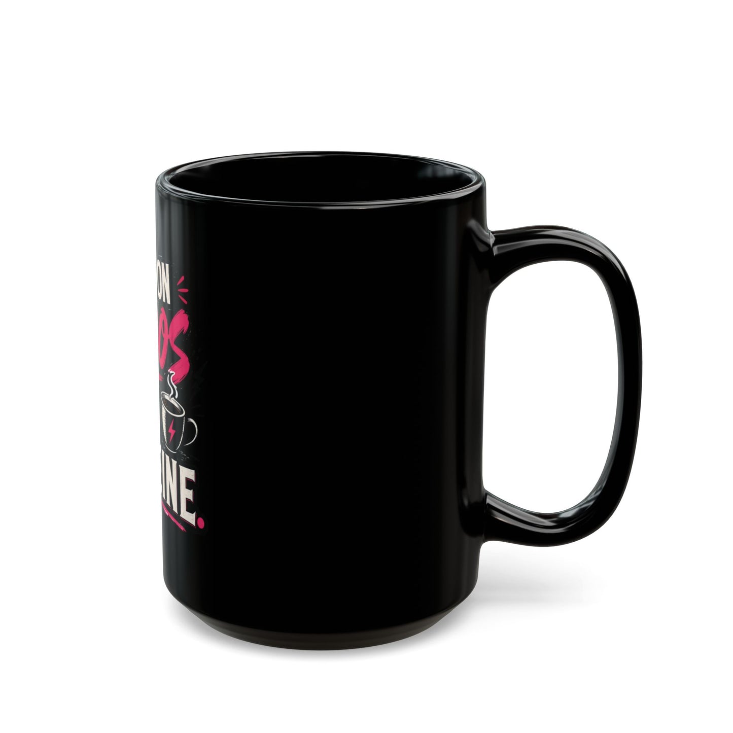 I Run on Chaos and Caffeine Black Coffee Mug — Funny Gift for Busy Moms & Professionals