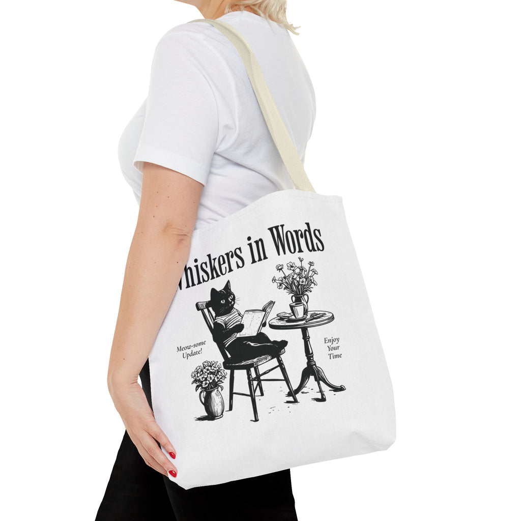 "Whiskers in Words" — The Literary Cat Tote – product view 19