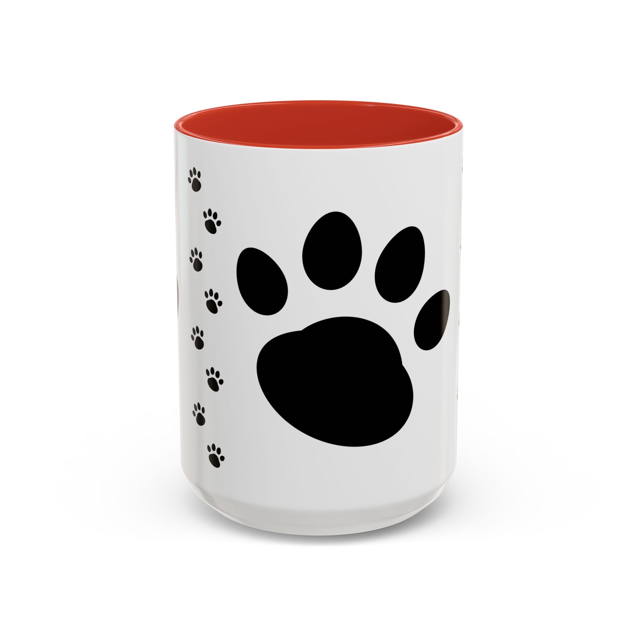 Paw Print Coffee Mug – Black Accent Ceramic Mug for Pet Lovers (11/15oz)