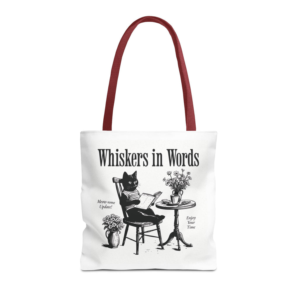 "Whiskers in Words" — The Literary Cat Tote – product view 5