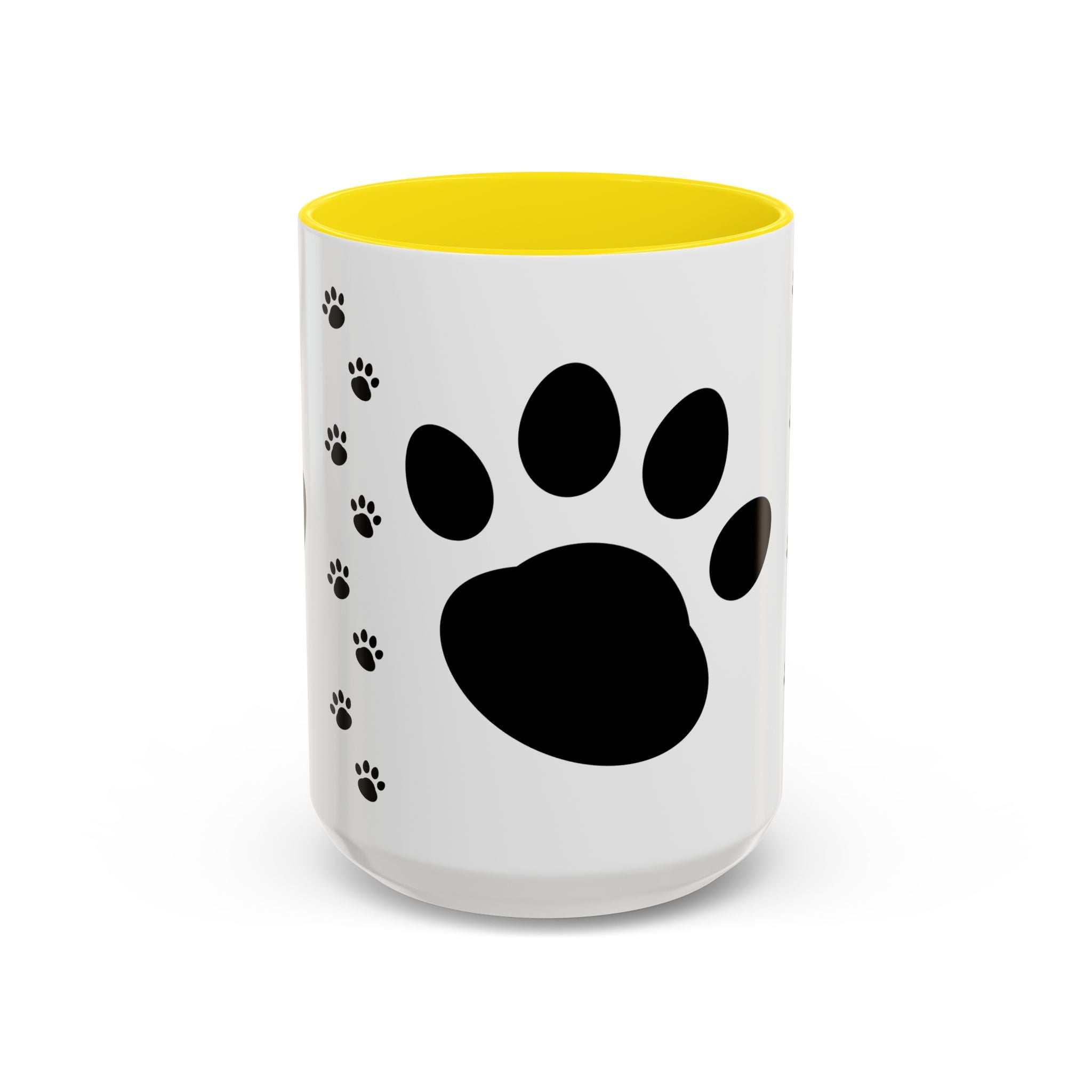 Paw Print Coffee Mug – Black Accent Ceramic Mug for Pet Lovers (11/15oz)