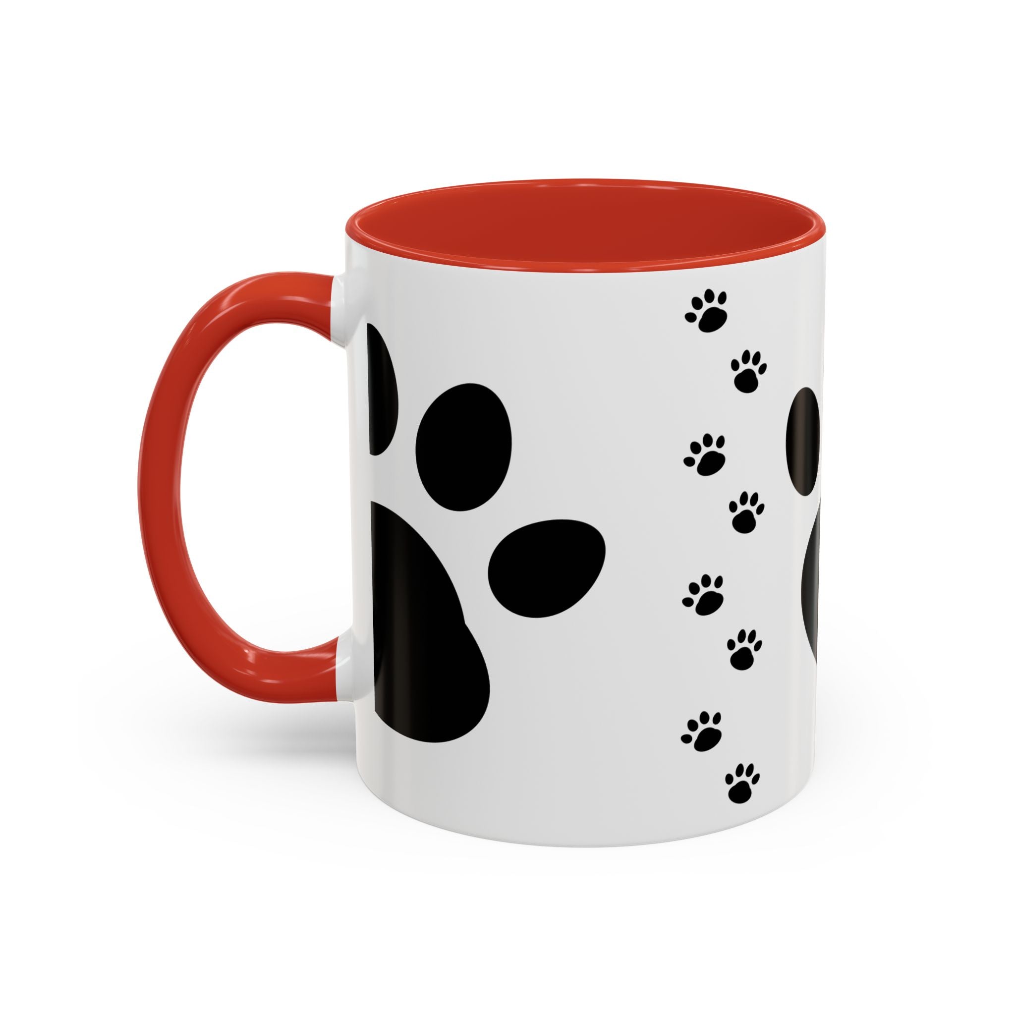 Paw Print Coffee Mug – Black Accent Ceramic Mug for Pet Lovers (11/15oz)