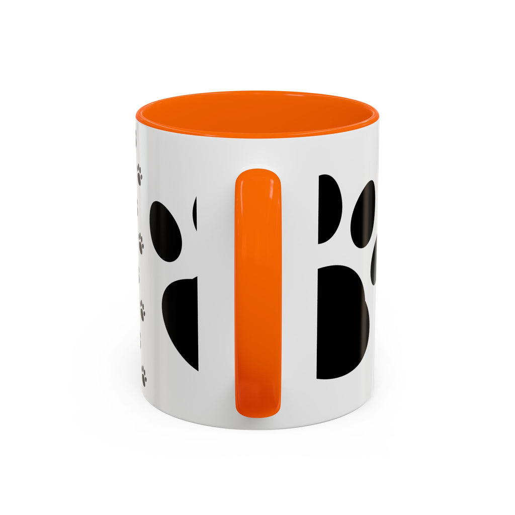 Paw Print Coffee Mug – Black Accent Ceramic Mug for Pet Lovers (11/15oz)