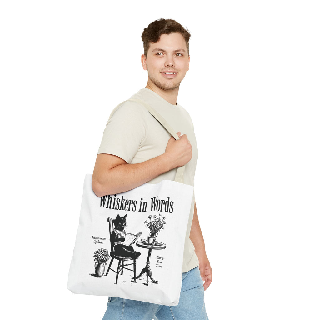 "Whiskers in Words" — The Literary Cat Tote – product view 20