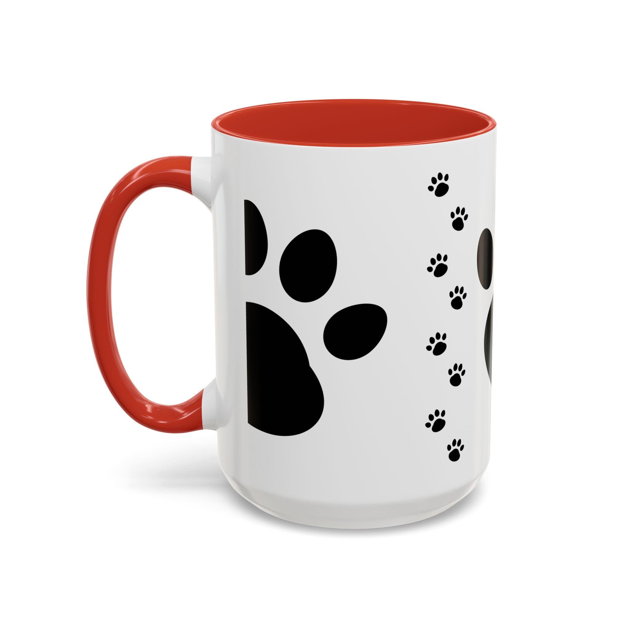 Paw Print Coffee Mug – Black Accent Ceramic Mug for Pet Lovers (11/15oz)
