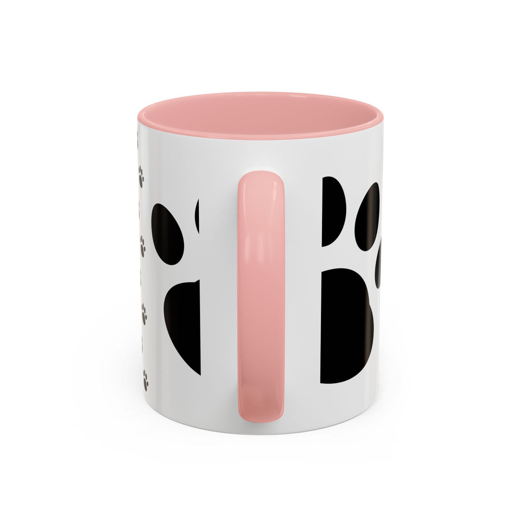 Paw Print Coffee Mug – Black Accent Ceramic Mug for Pet Lovers (11/15oz)