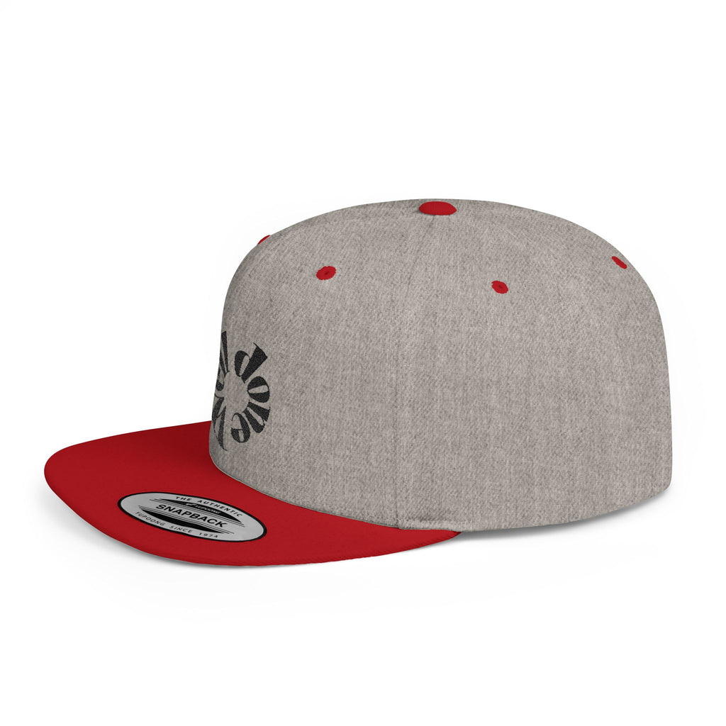 Spiral Sunburst Snapback Hat | Retro Flat Bill Cap