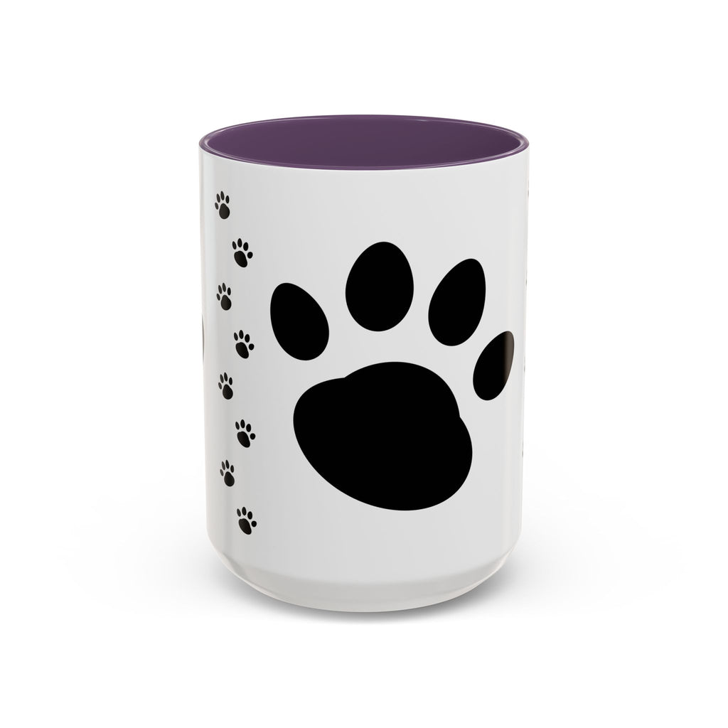 Paw Print Coffee Mug – Black Accent Ceramic Mug for Pet Lovers (11/15oz)