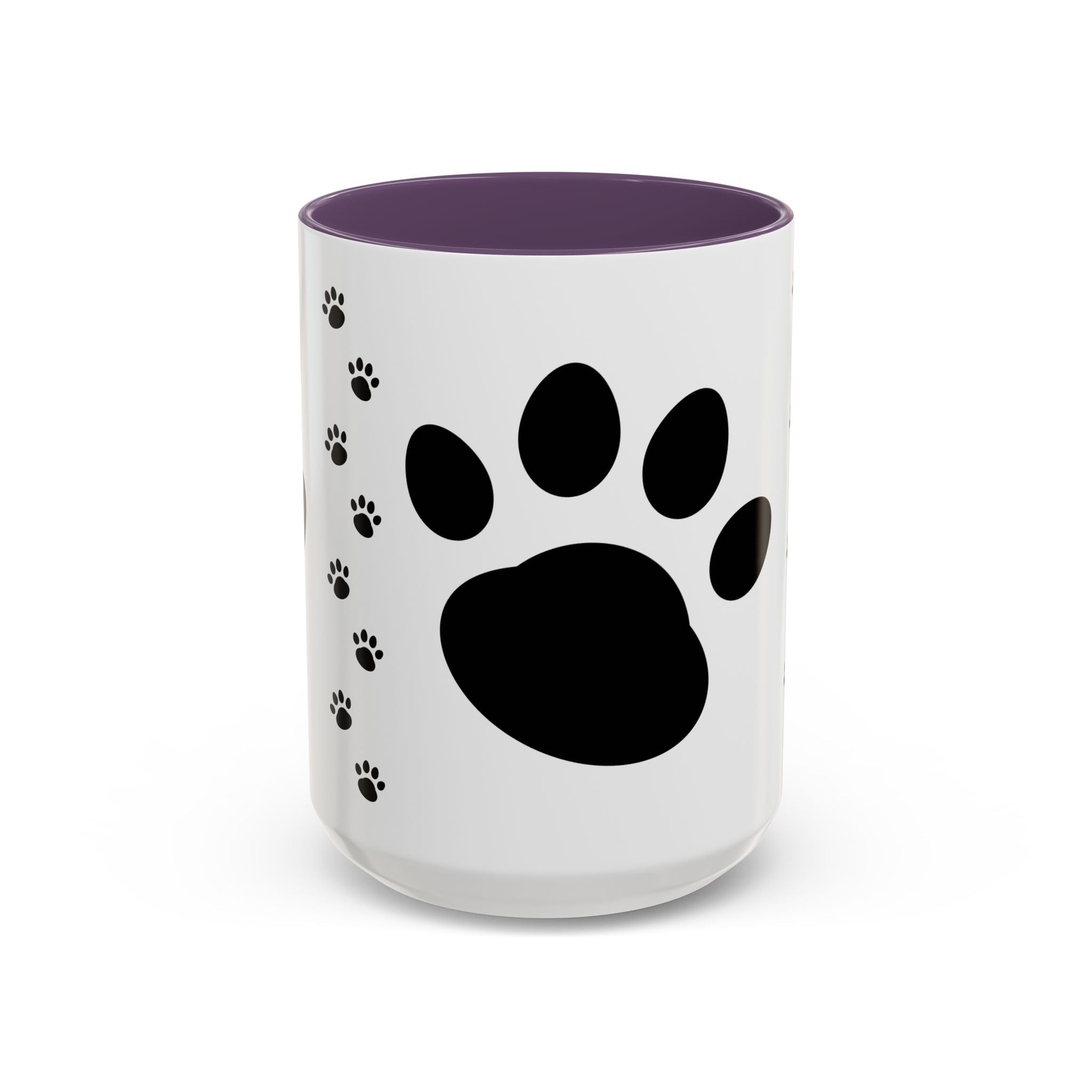 Paw Print Coffee Mug – Black Accent Ceramic Mug for Pet Lovers (11/15oz)
