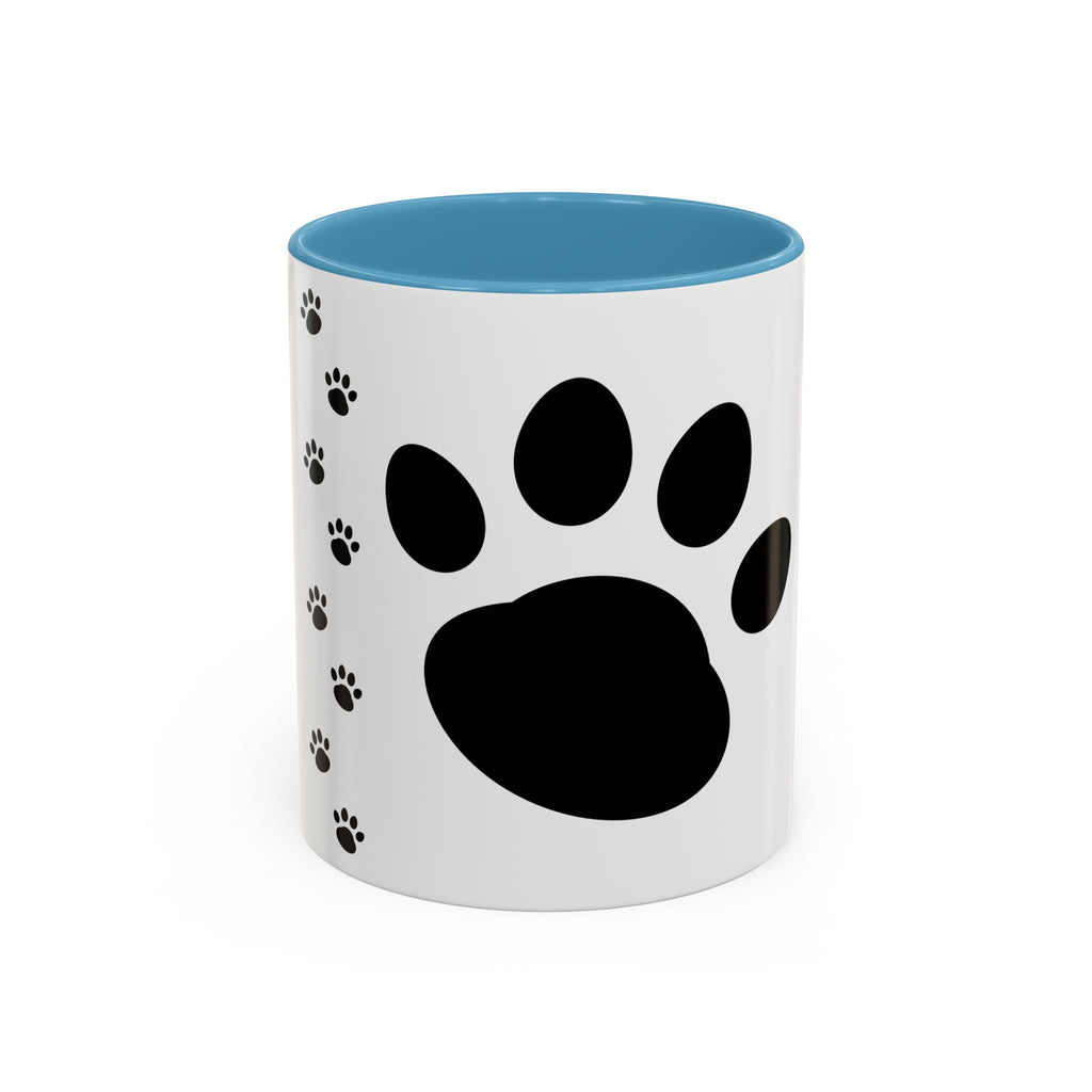 Paw Print Coffee Mug – Black Accent Ceramic Mug for Pet Lovers (11/15oz)