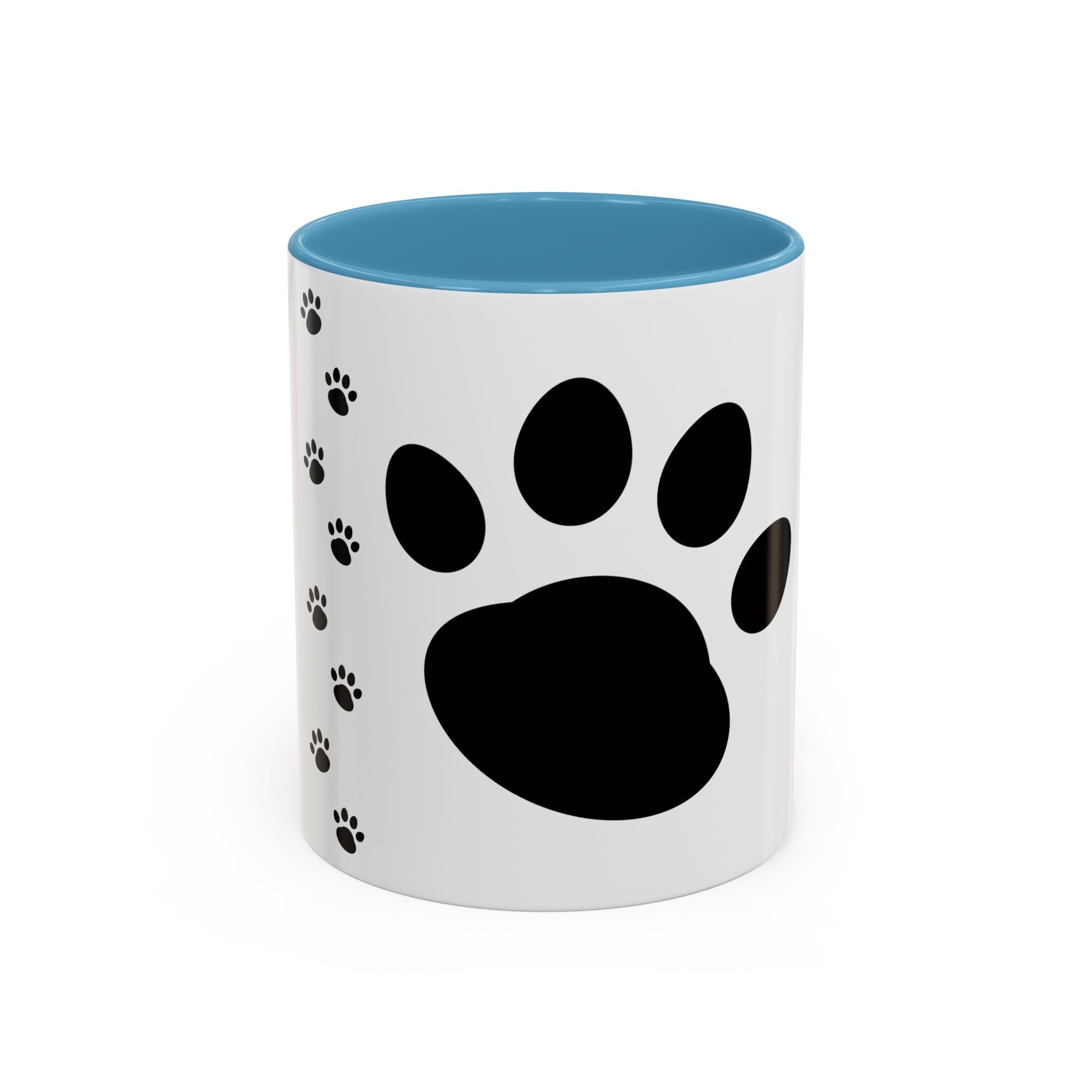 Paw Print Coffee Mug – Black Accent Ceramic Mug for Pet Lovers (11/15oz)