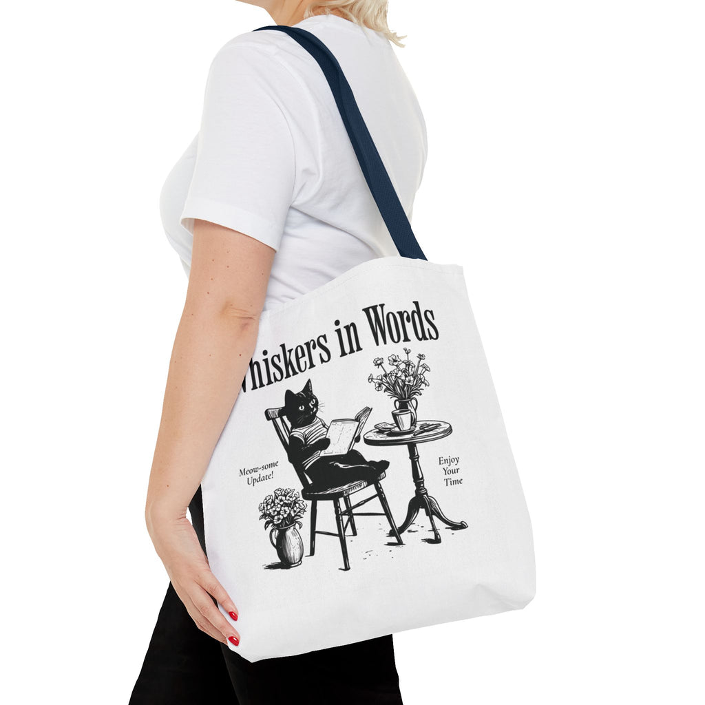 "Whiskers in Words" — The Literary Cat Tote – product view 21