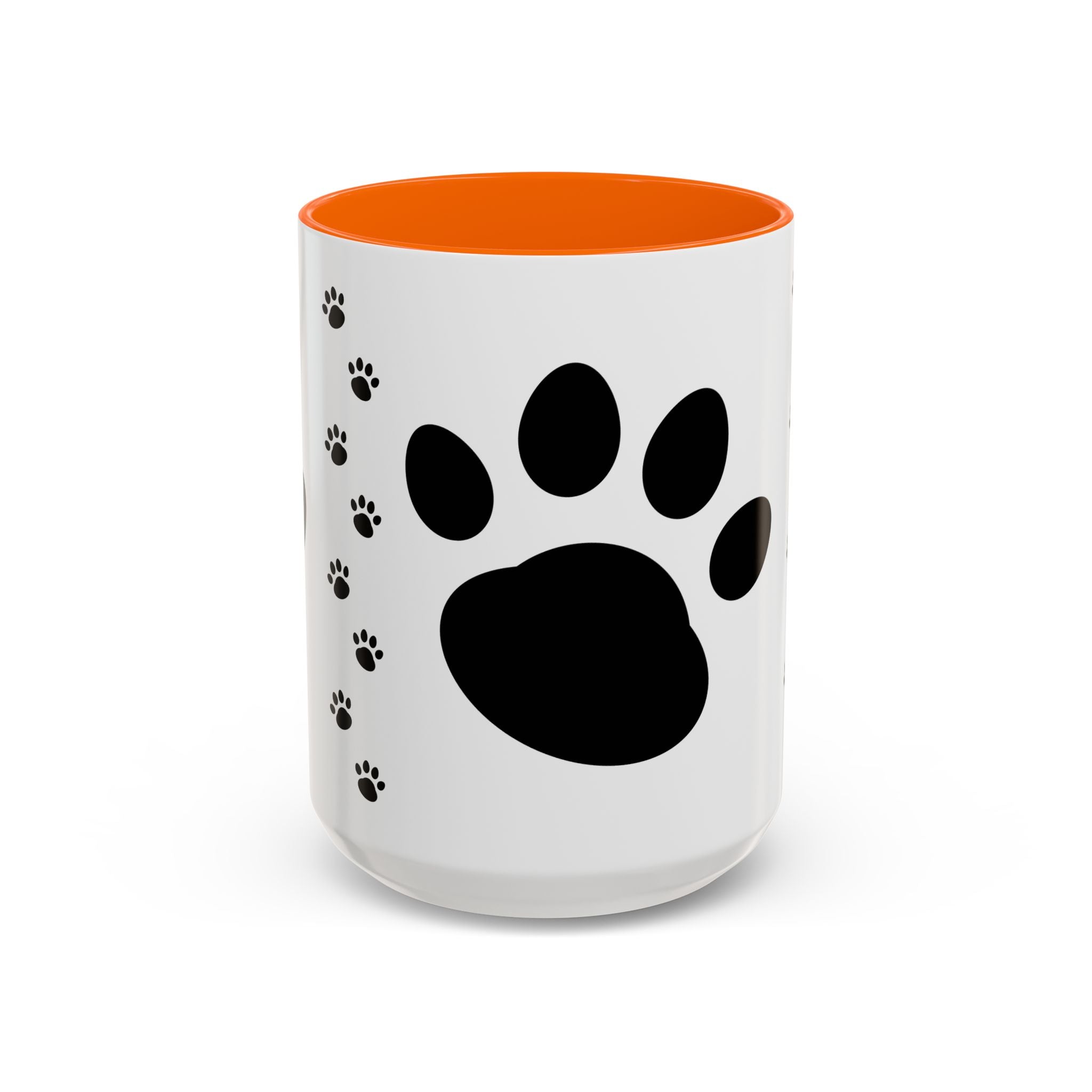 Paw Print Coffee Mug – Black Accent Ceramic Mug for Pet Lovers (11/15oz)