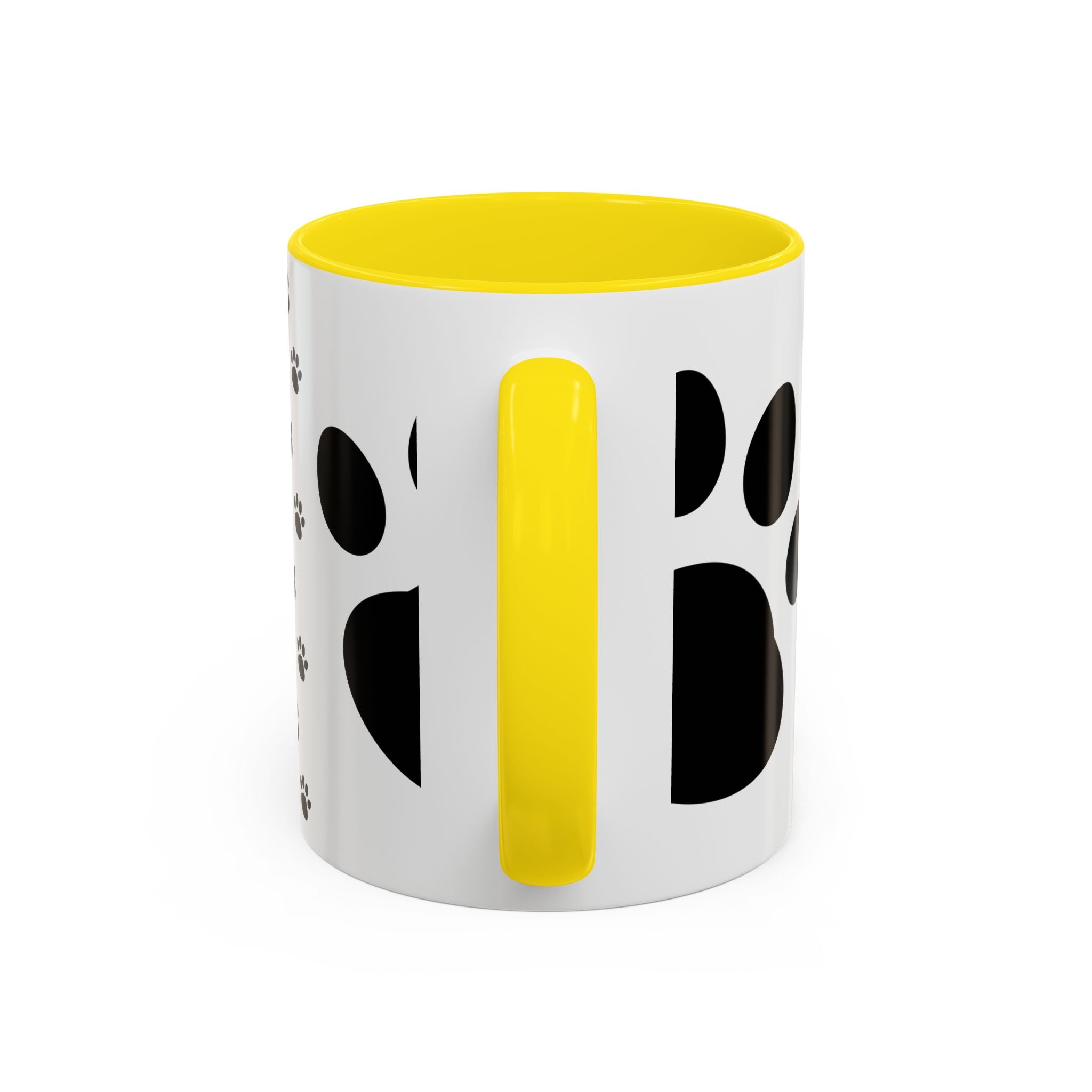 Paw Print Coffee Mug – Black Accent Ceramic Mug for Pet Lovers (11/15oz)