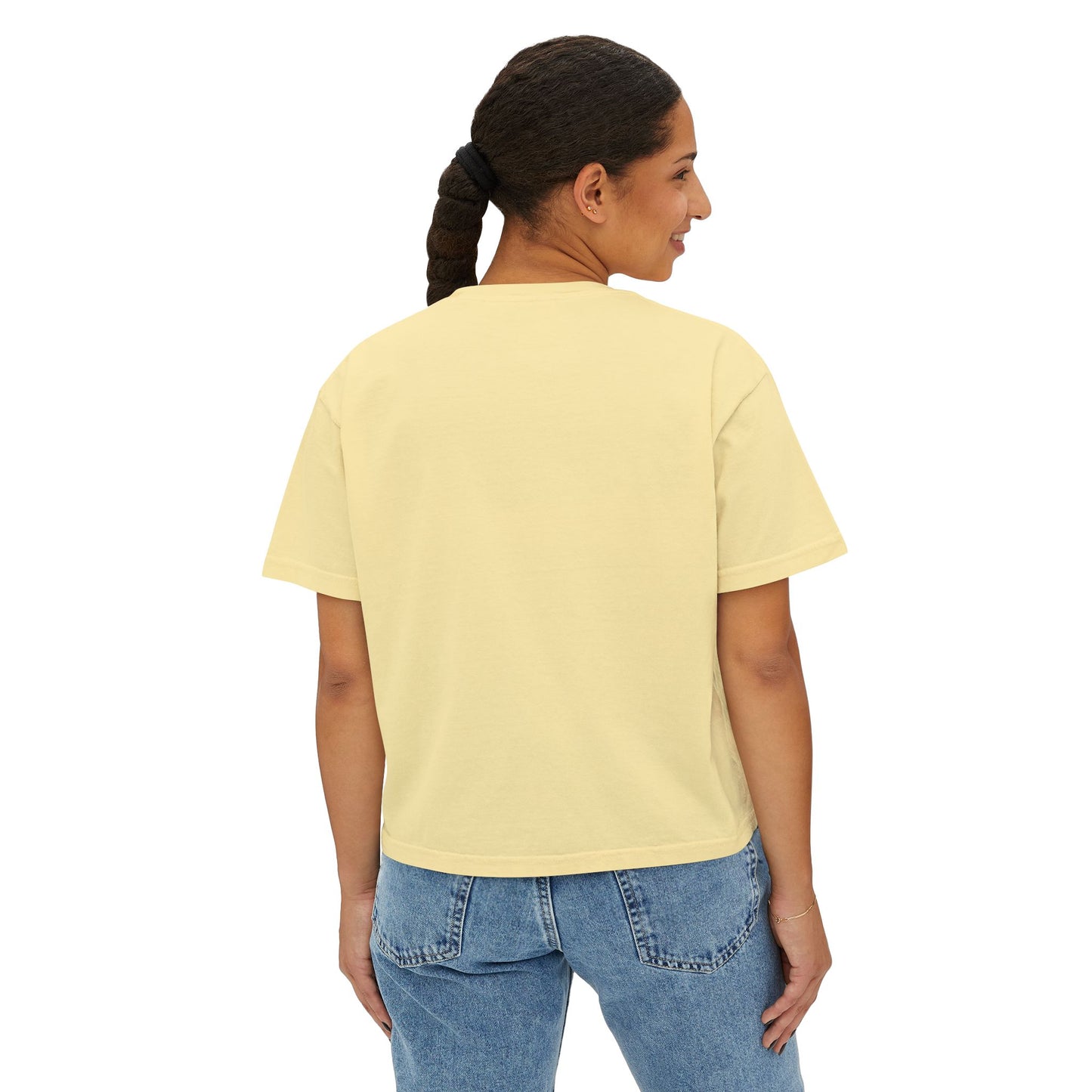 Faith Over Fear Boxy Tee — Pigment-Dyed Women's Graphic Shirt