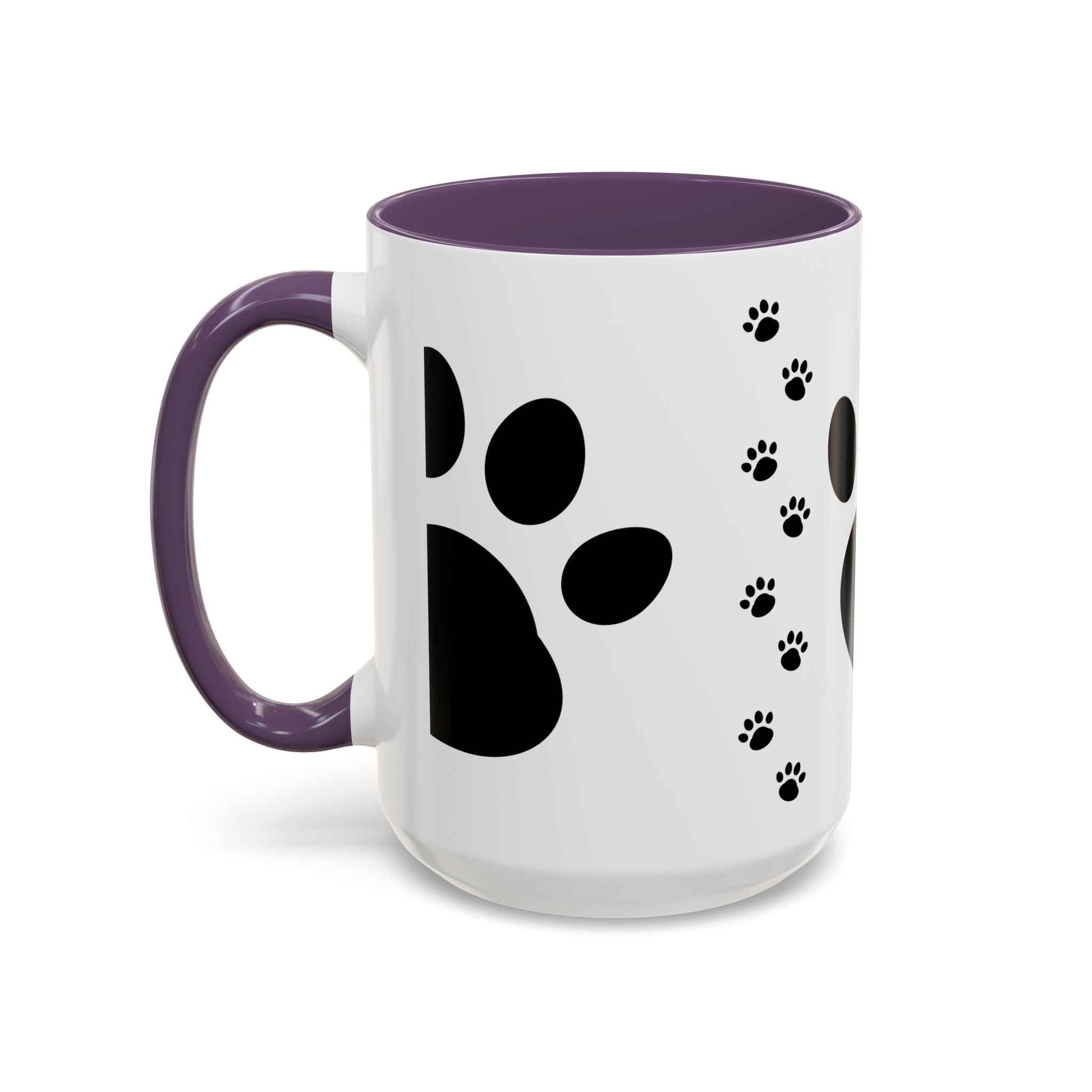 Paw Print Coffee Mug – Black Accent Ceramic Mug for Pet Lovers (11/15oz)