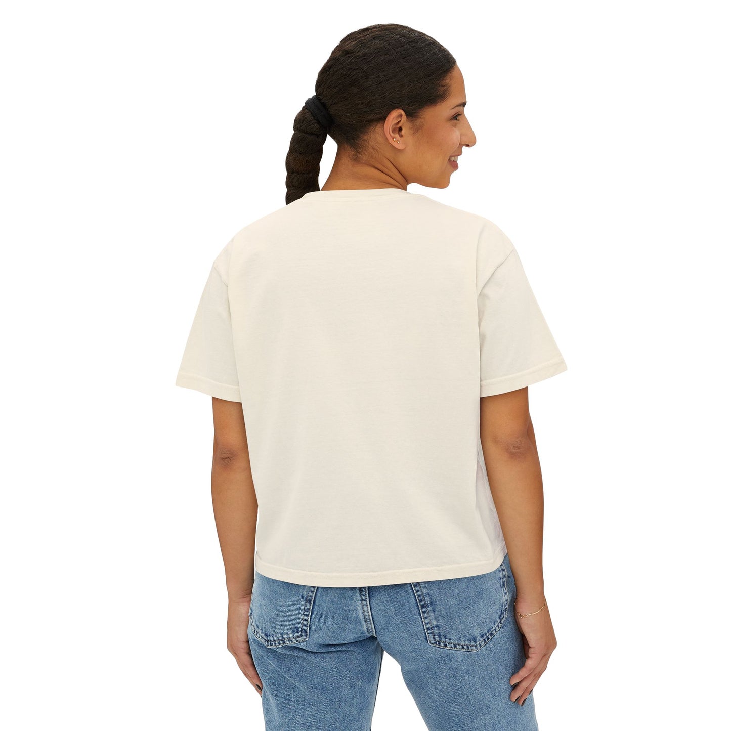 Faith Over Fear Boxy Tee — Pigment-Dyed Women's Graphic Shirt