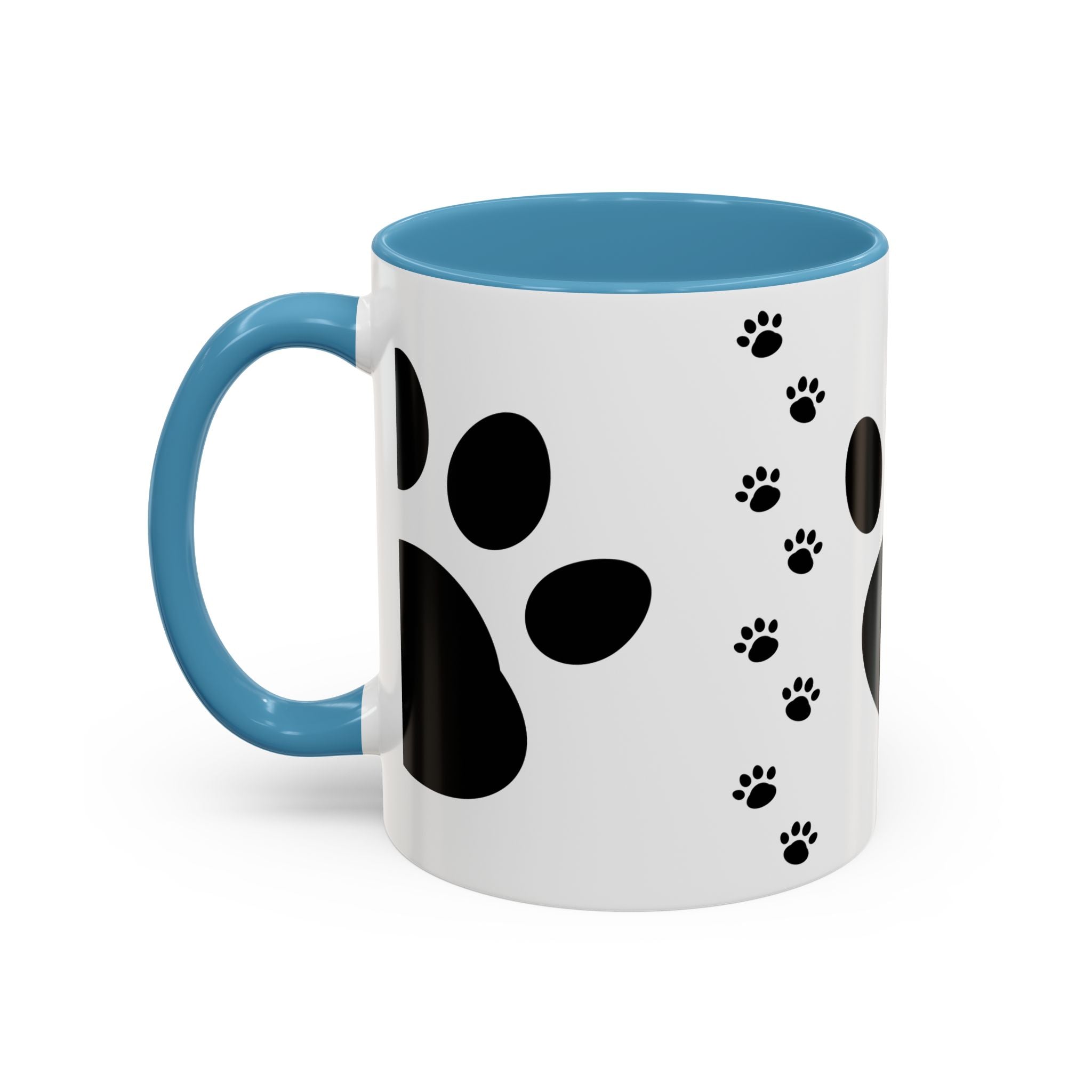 Paw Print Coffee Mug – Black Accent Ceramic Mug for Pet Lovers (11/15oz)