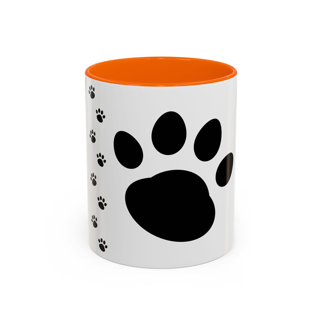 Paw Print Coffee Mug – Black Accent Ceramic Mug for Pet Lovers (11/15oz)