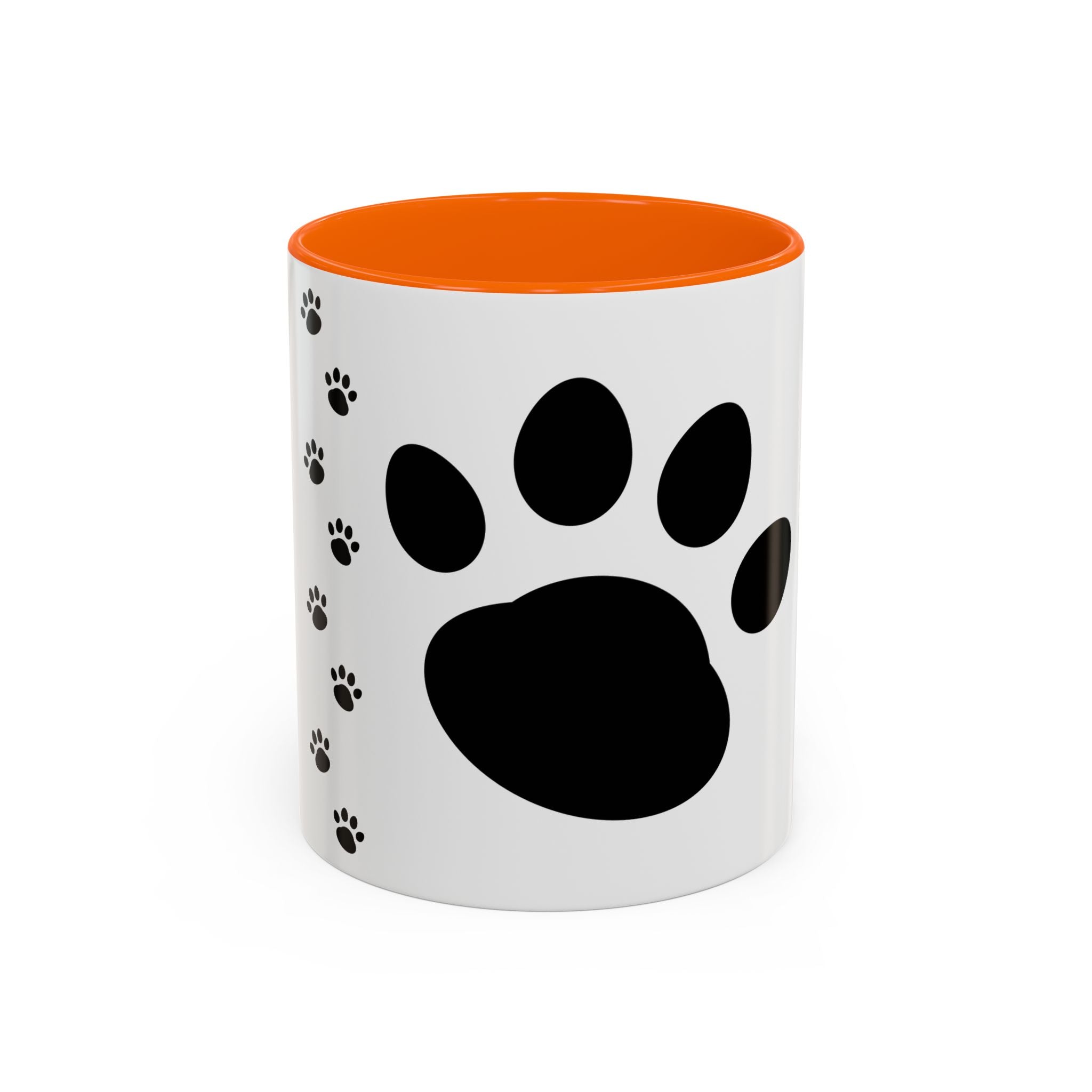 Paw Print Coffee Mug – Black Accent Ceramic Mug for Pet Lovers (11/15oz)