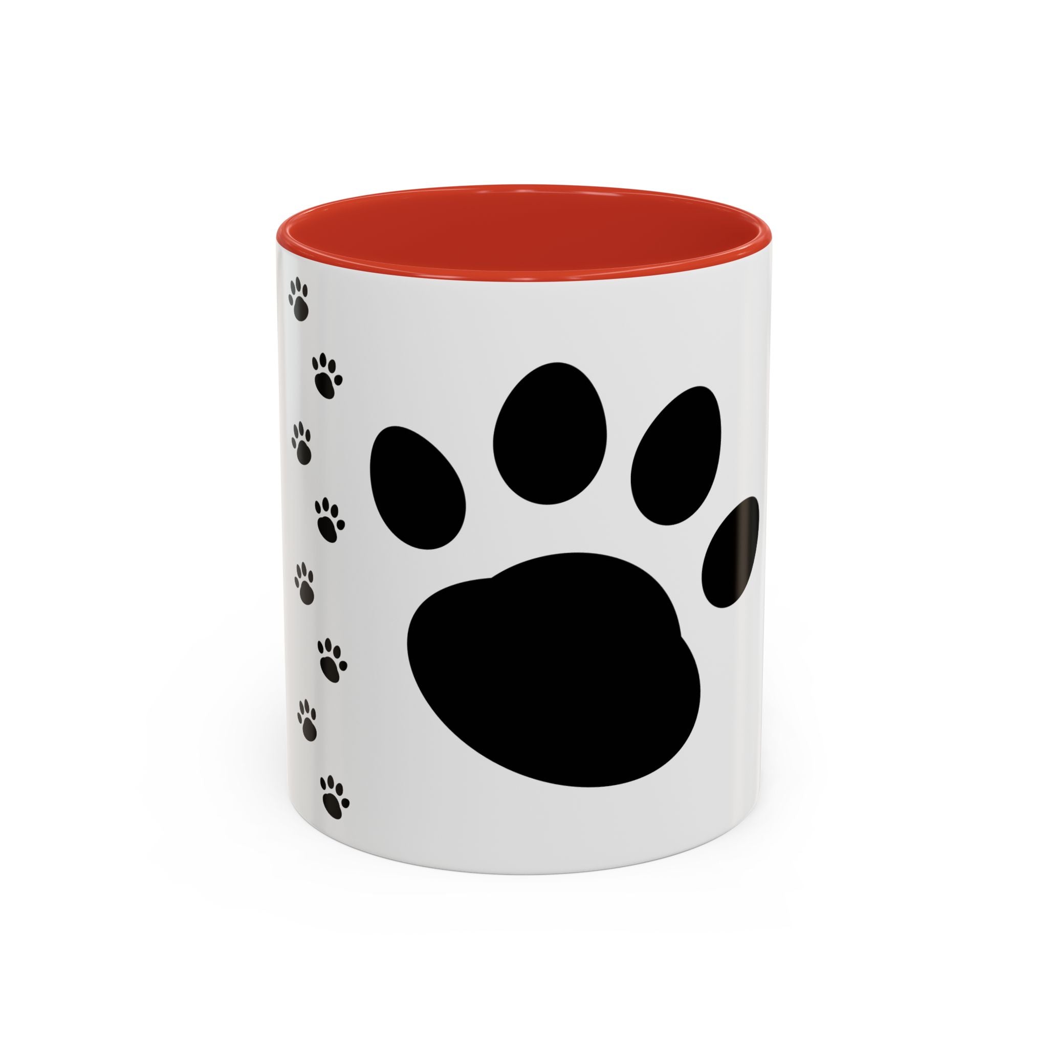 Paw Print Coffee Mug – Black Accent Ceramic Mug for Pet Lovers (11/15oz)