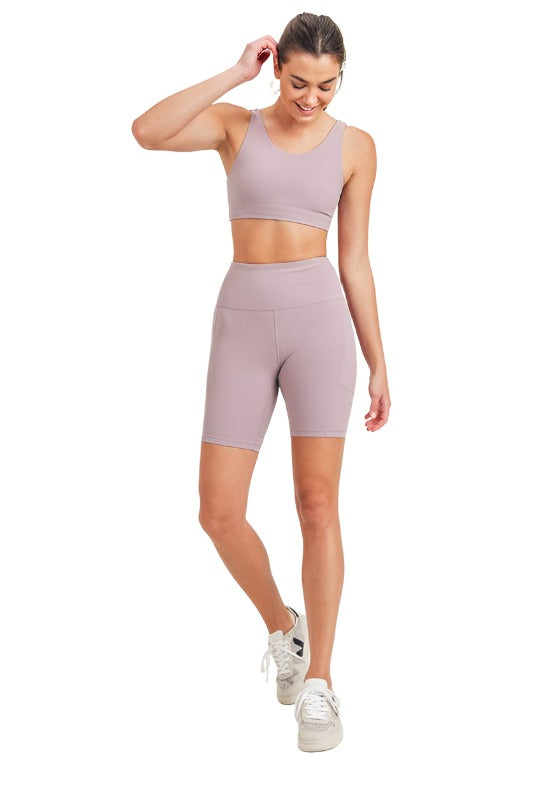 Women's Bronze - TACTEL-Lycra High-Impact Biker Shorts Activewear Mono B   