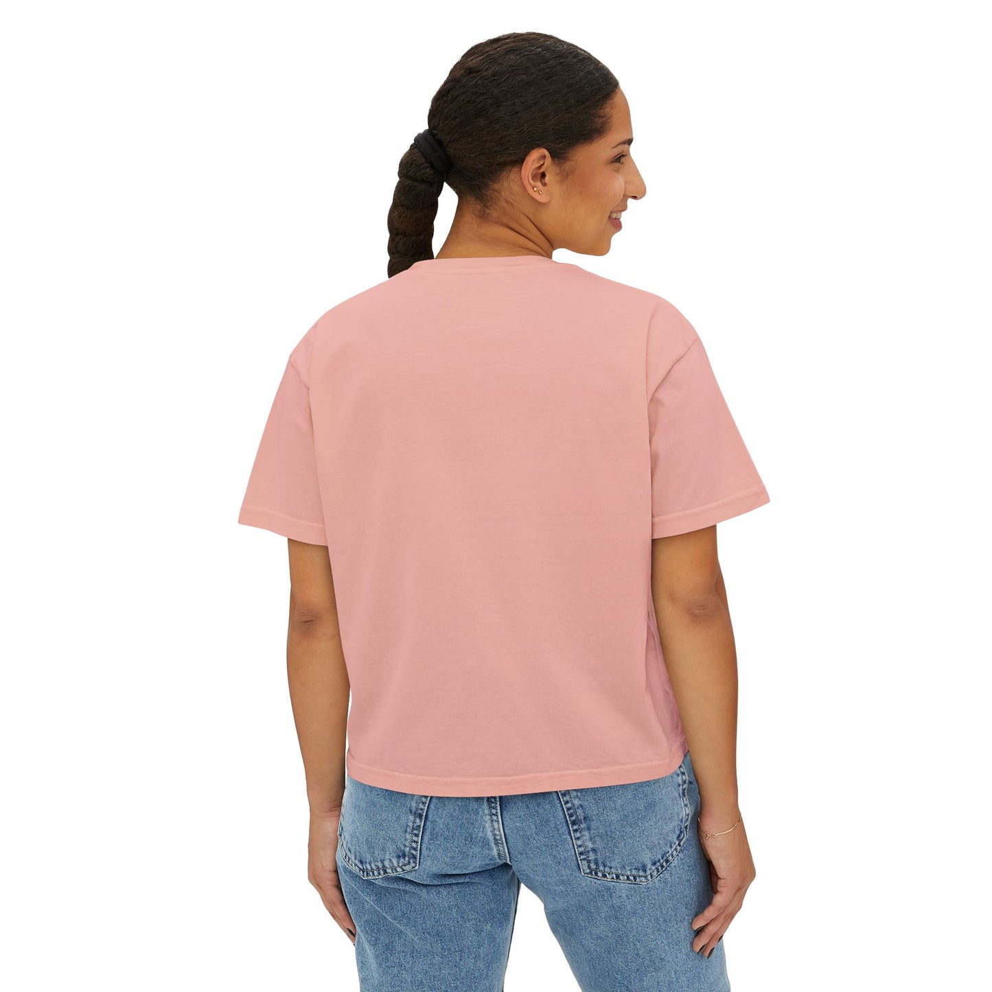 Faith Over Fear Boxy Tee — Pigment-Dyed Women's Graphic Shirt