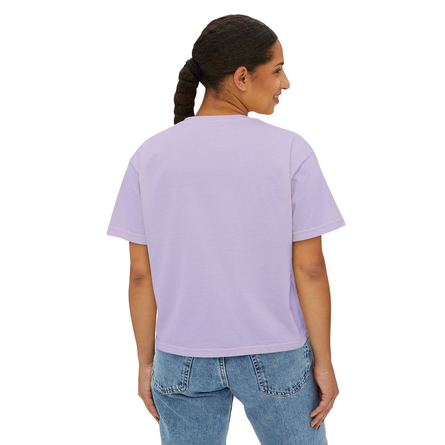 Faith Over Fear Boxy Tee — Pigment-Dyed Women's Graphic Shirt