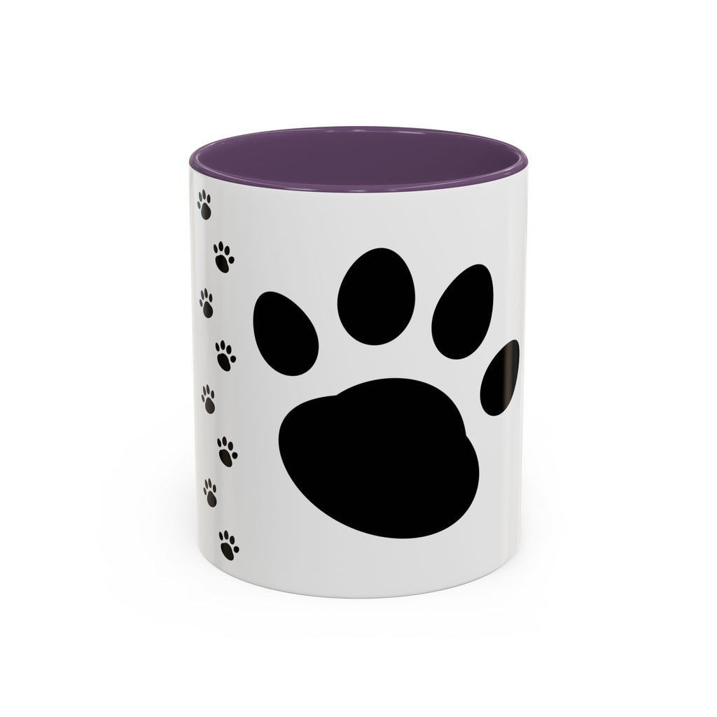 Paw Print Coffee Mug – Black Accent Ceramic Mug for Pet Lovers (11/15oz)