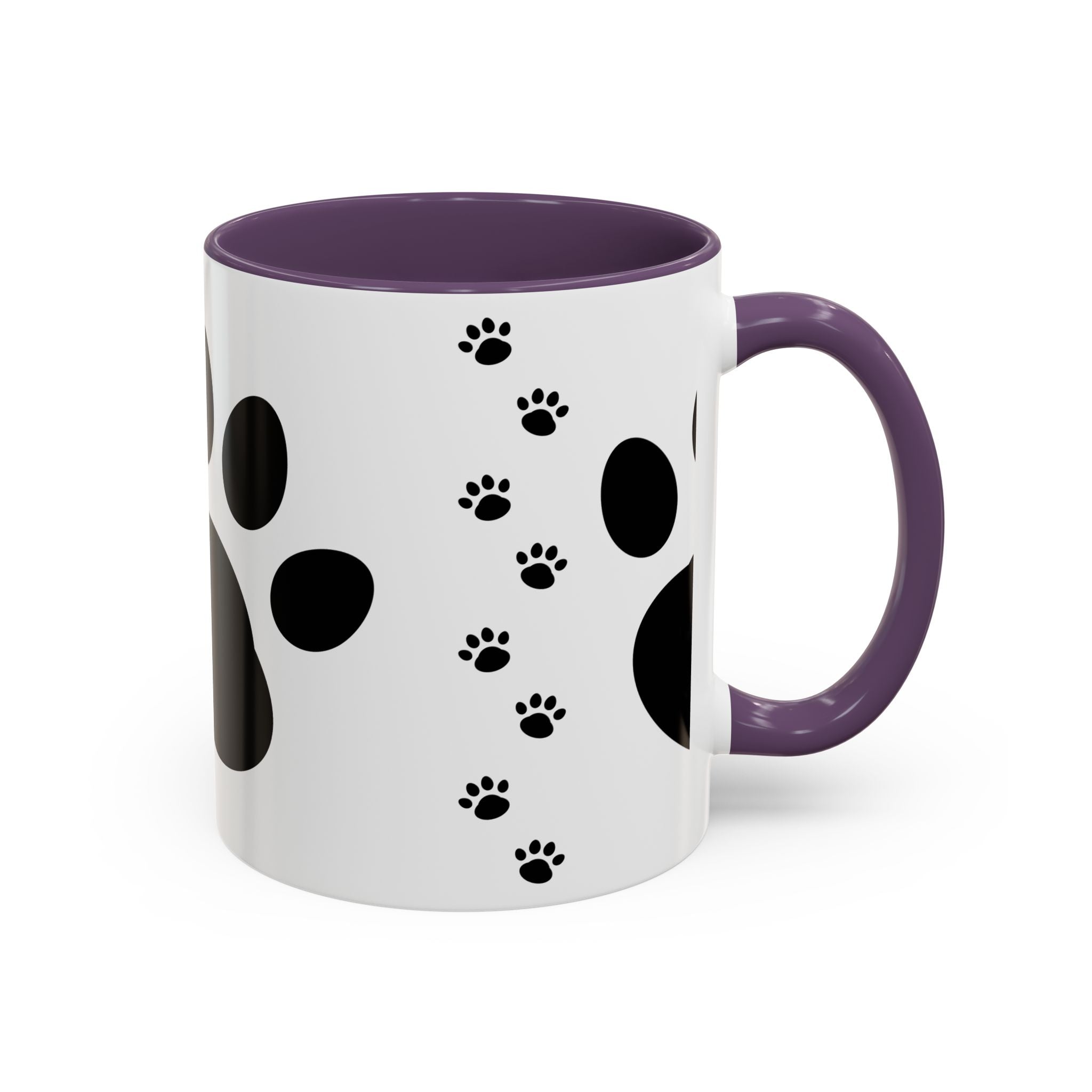 Paw Print Coffee Mug – Black Accent Ceramic Mug for Pet Lovers (11/15oz)